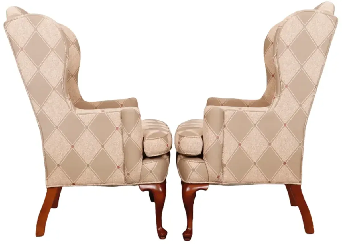 Ethan Allen Wingback Chairs - Set of 2 - Interesting Things - Beige - Comfortable, Stylish