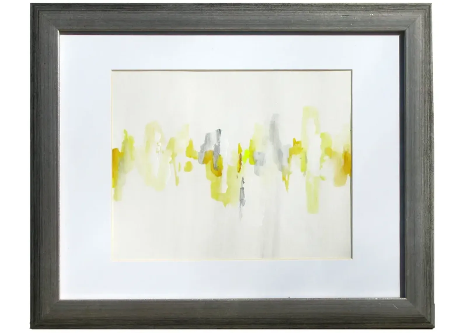 Yellow & Gray Abstract - Gray Frame - Chez Vous