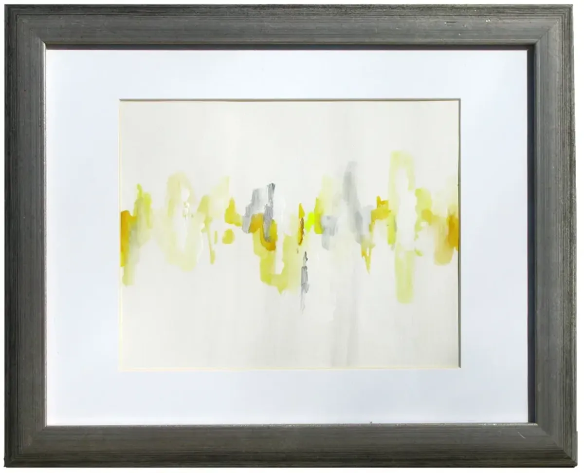 Yellow & Gray Abstract - Gray Frame - Chez Vous