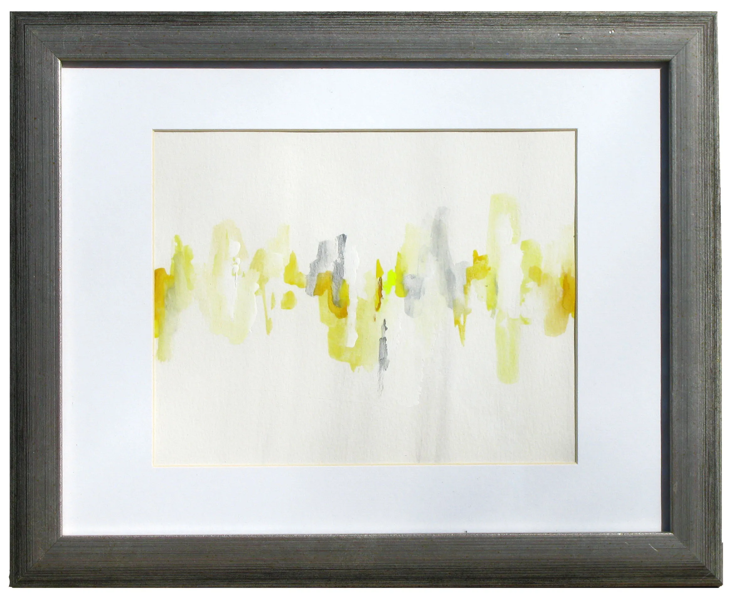 Yellow & Gray Abstract - Gray Frame - Chez Vous