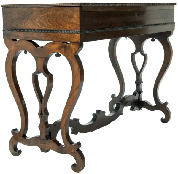 Antique Rosewood Flip-top Writing Desk - Fleur de Lex Antiques - Handcrafted - Brown