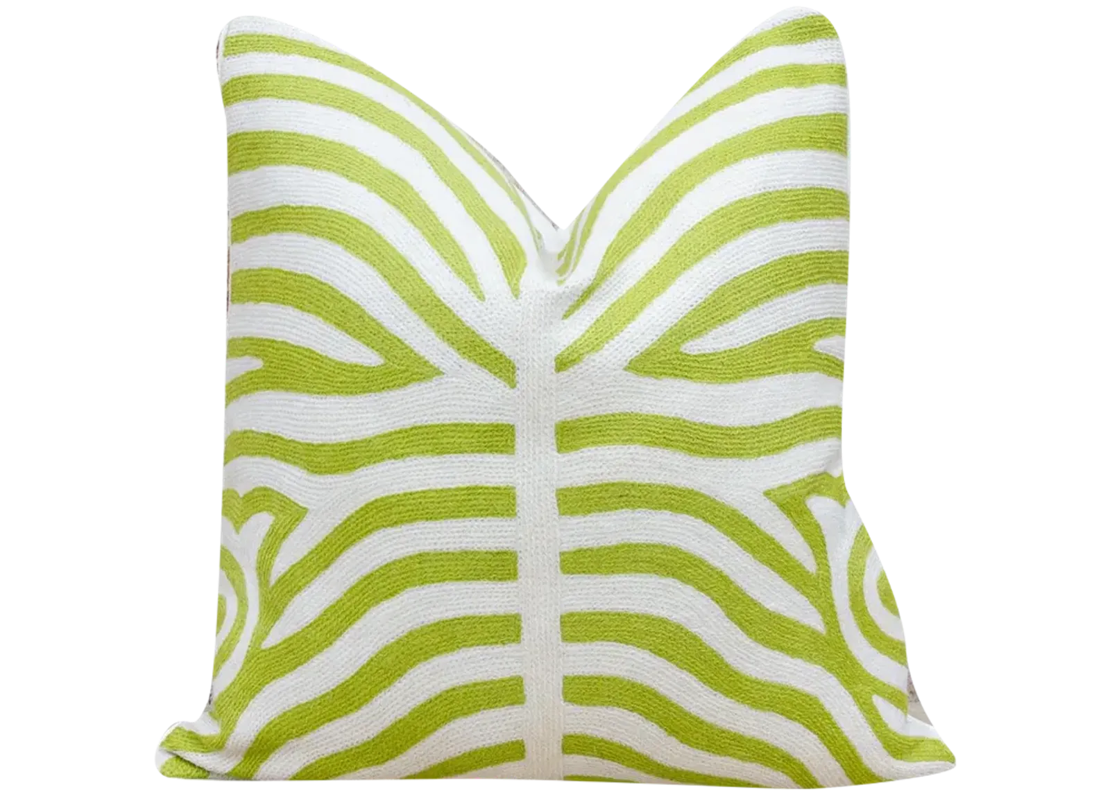 Lime Green Zebra Wool Pillow Throw - de-cor