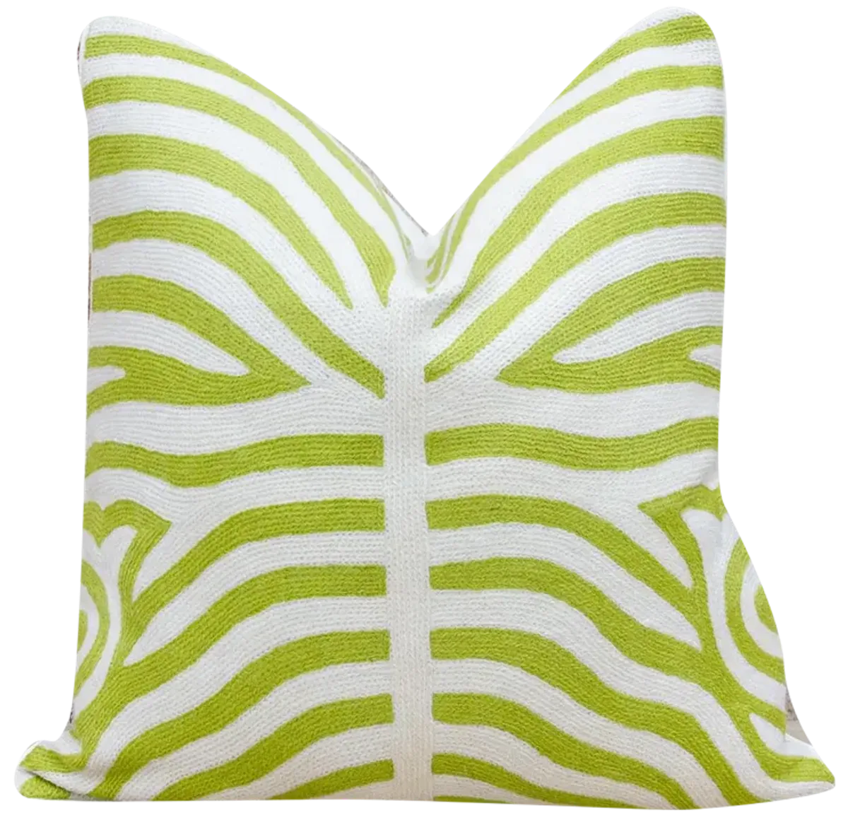 Lime Green Zebra Wool Pillow Throw - de-cor