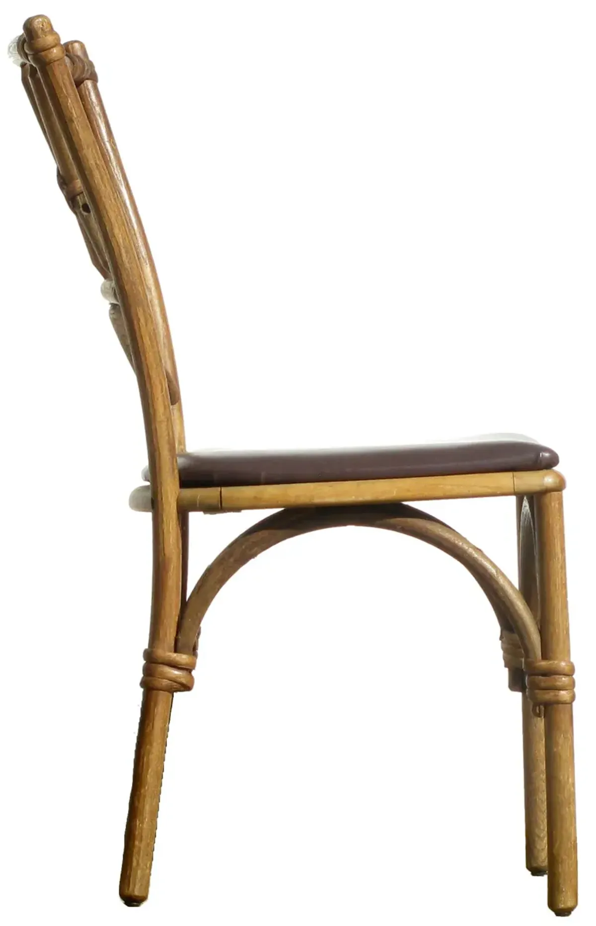 McGuire Style Faux Bamboo / Rattan Chair - Chez Vous - Brown