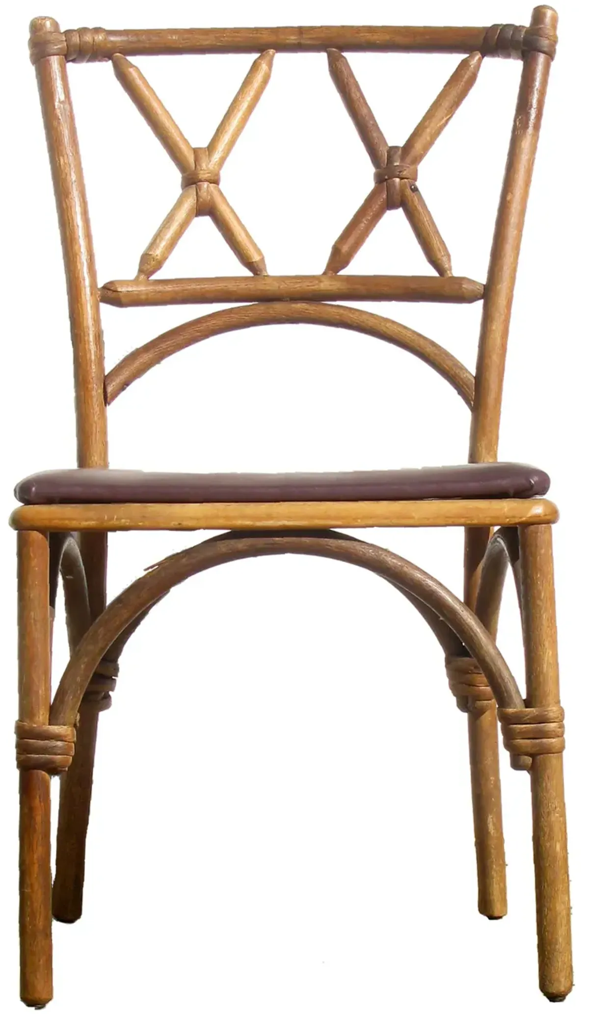 McGuire Style Faux Bamboo / Rattan Chair - Chez Vous - Brown