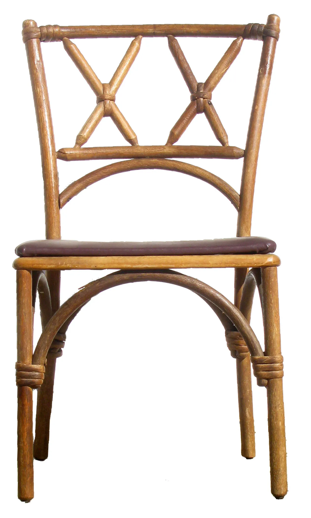 McGuire Style Faux Bamboo / Rattan Chair - Chez Vous - Brown