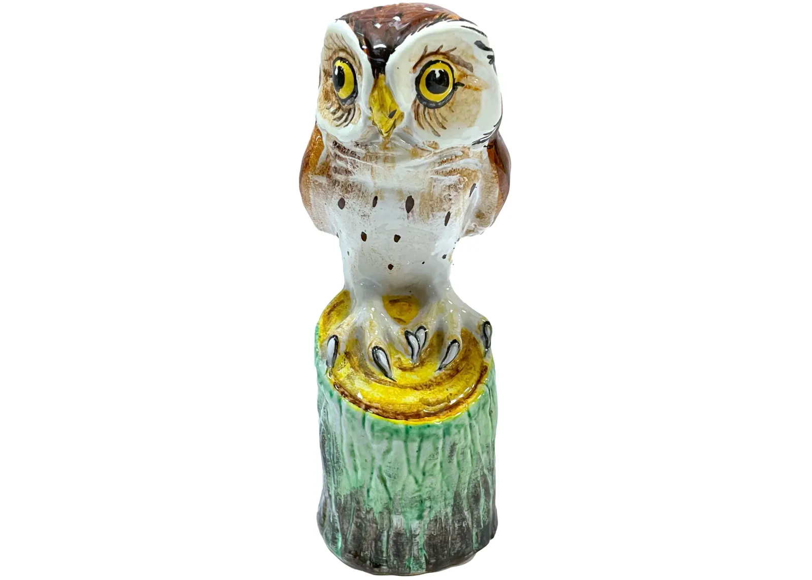 Italian Hand-Painted Owl Figurine - Vermilion Designs - Brown