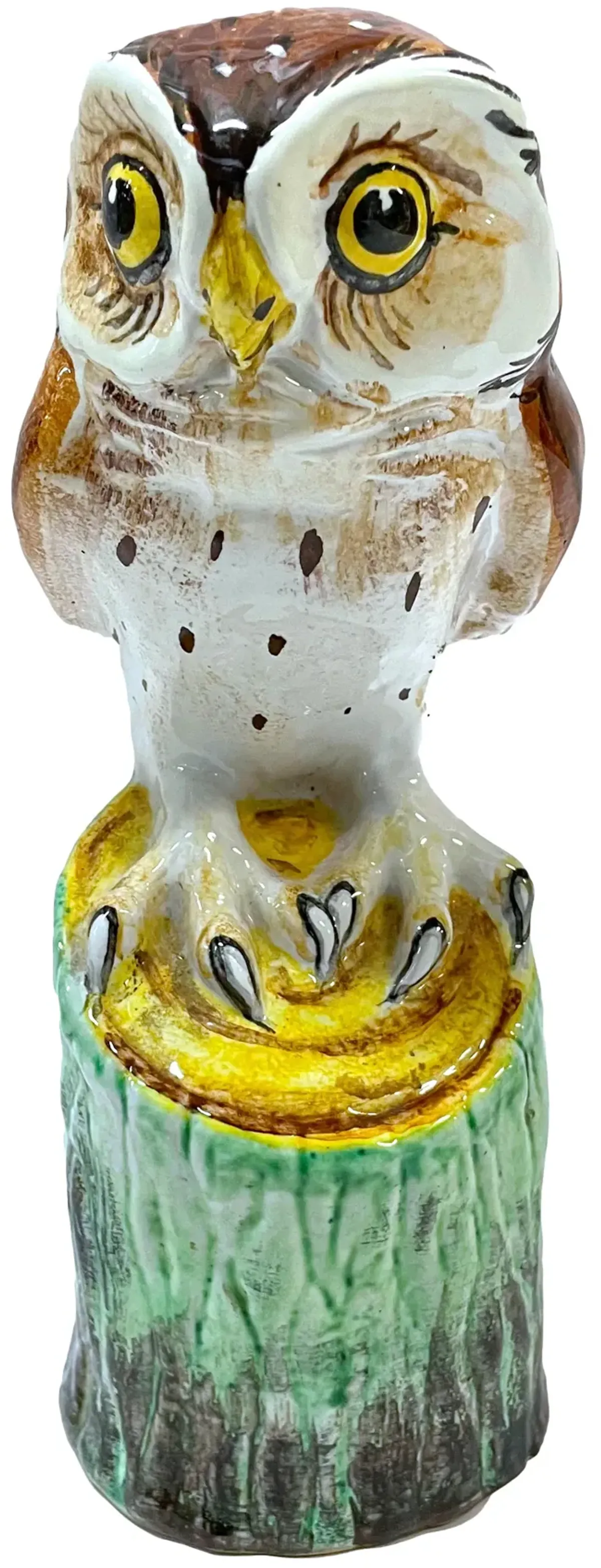 Italian Hand-Painted Owl Figurine - Vermilion Designs - Brown