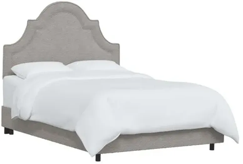 Kennedy Boucle Arched Bed - Gray, Mattress & Box Spring Required, Headboard Padding, Comfortable, Durable