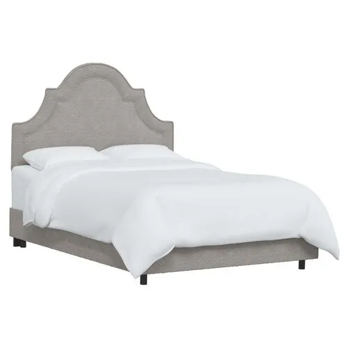 Kennedy Boucle Arched Bed - Gray, Mattress & Box Spring Required, Headboard Padding, Comfortable, Durable
