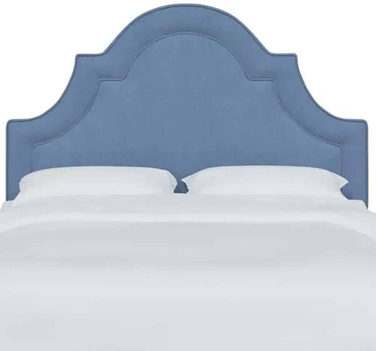 Kennedy Linen Arched Headboard - Blue