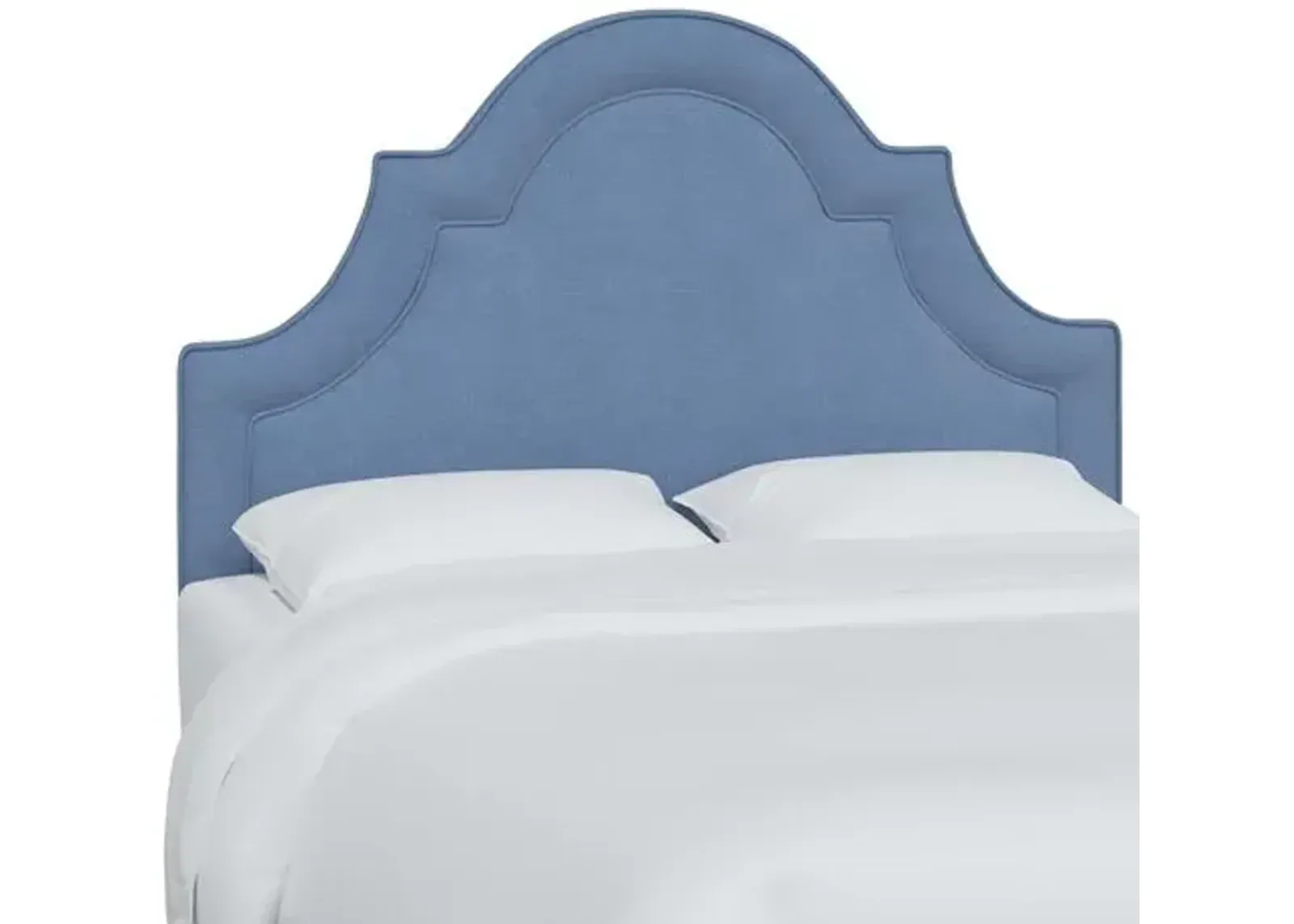 Kennedy Linen Arched Headboard - Blue