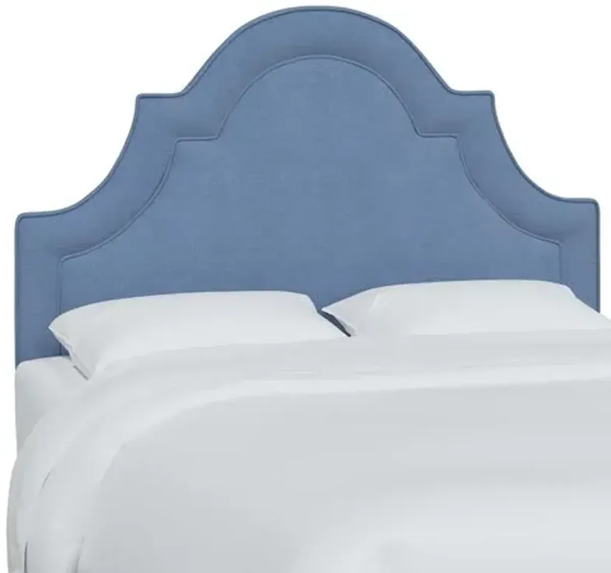 Kennedy Linen Arched Headboard - Blue