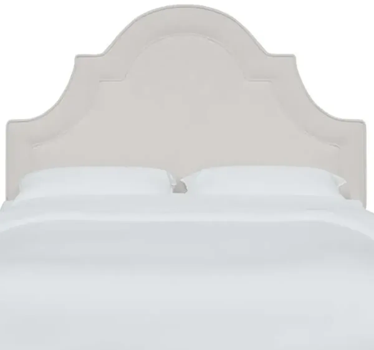 Kennedy Velvet Arched Headboard - Ivory