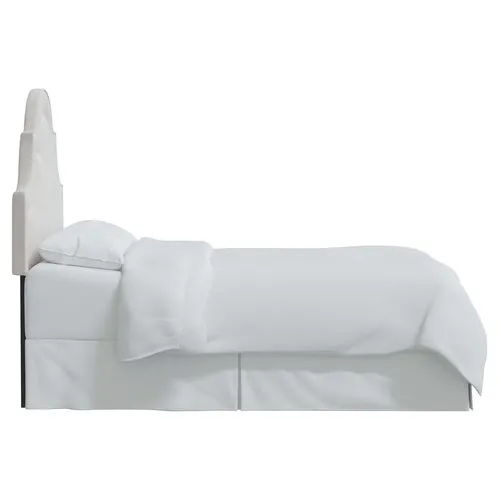 Kennedy Velvet Arched Headboard - Ivory