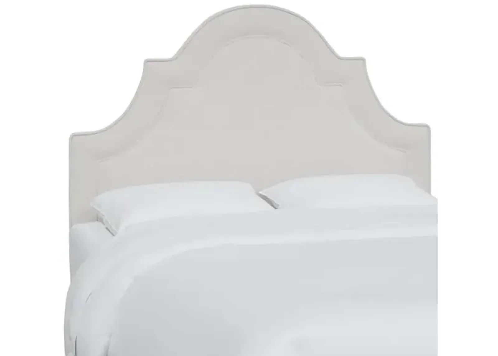 Kennedy Velvet Arched Headboard - Ivory