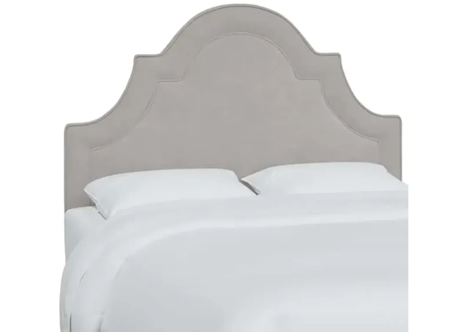 Kennedy Velvet Arched Headboard - Gray