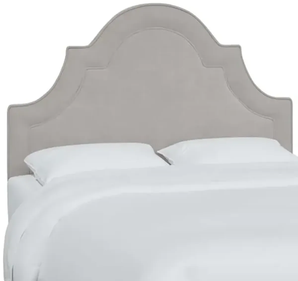 Kennedy Velvet Arched Headboard - Gray