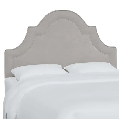 Kennedy Velvet Arched Headboard - Gray