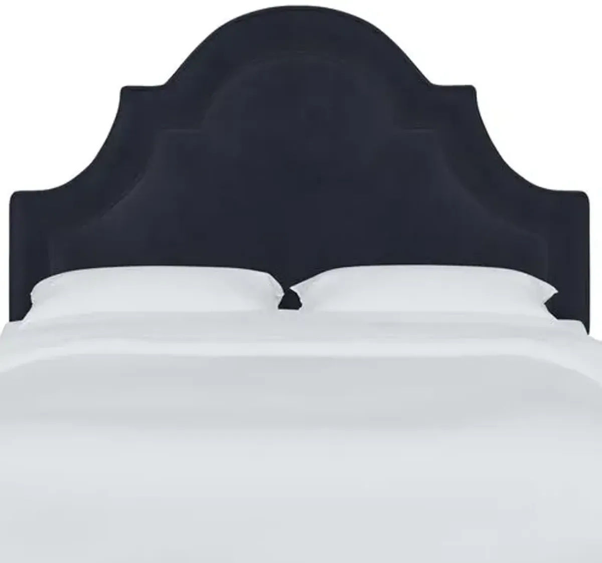 Kennedy Velvet Arched Headboard - Blue