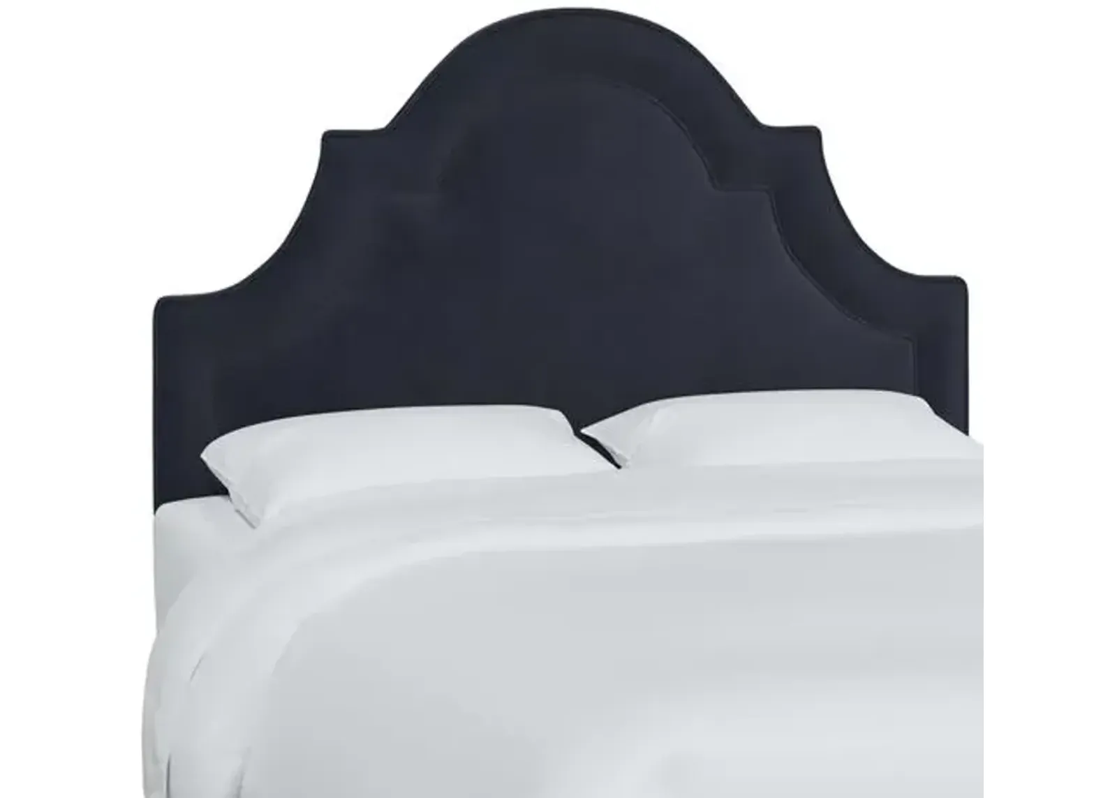 Kennedy Velvet Arched Headboard - Blue