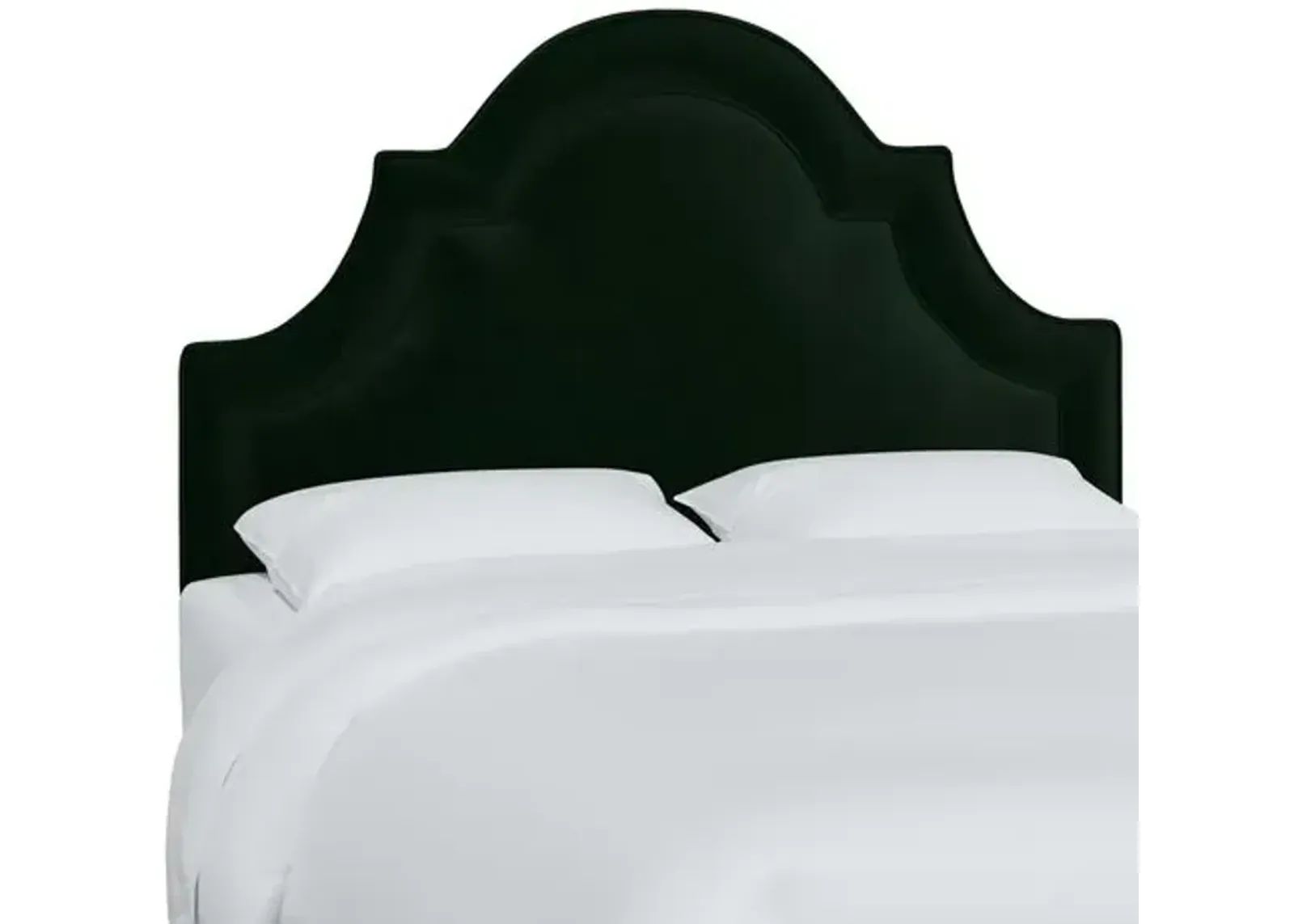 Kennedy Velvet Arched Headboard - Green