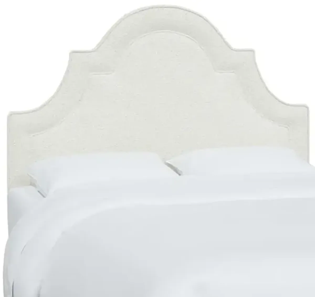 Kennedy Boucle Arched Headboard - White