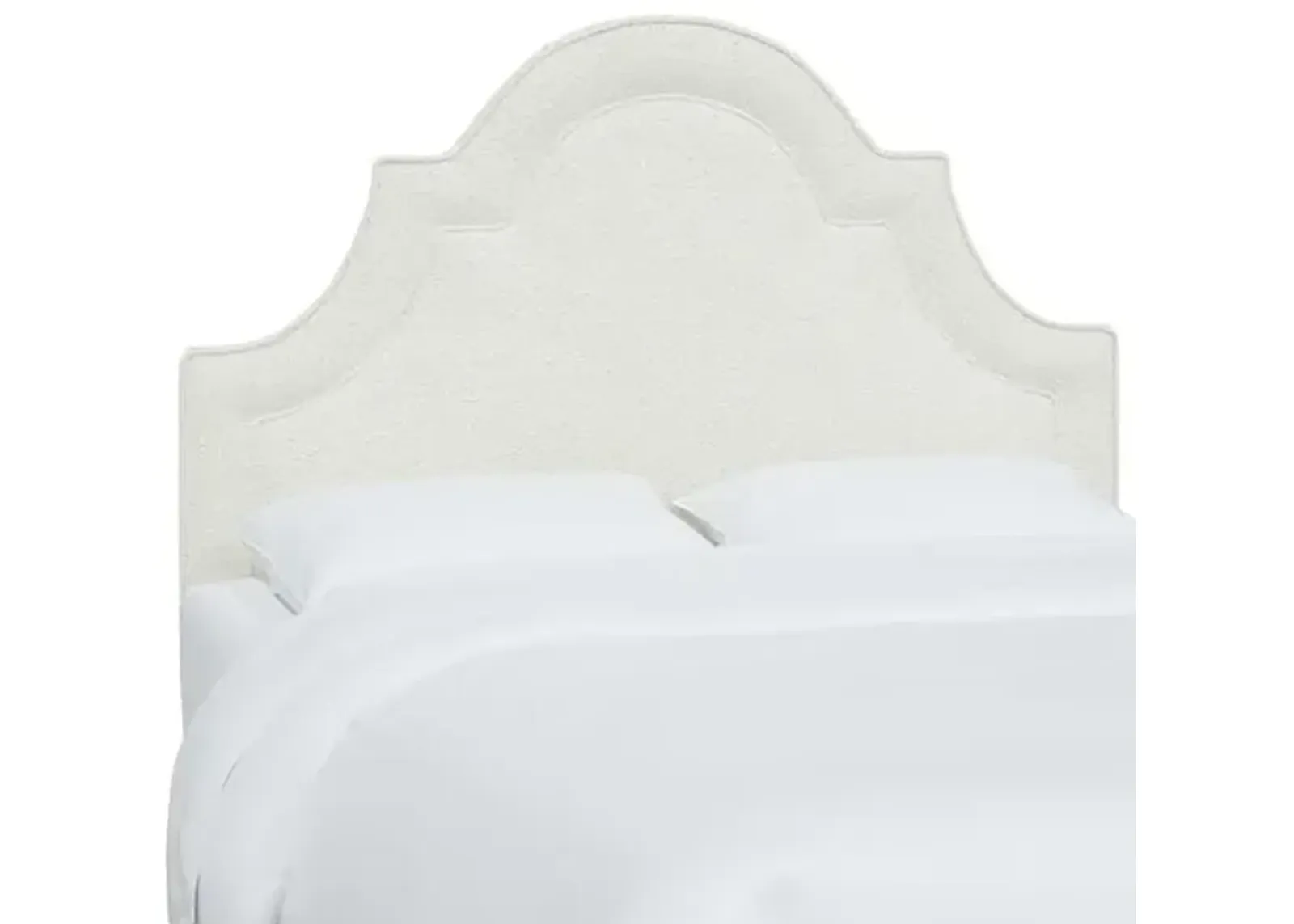 Kennedy Boucle Arched Headboard - White