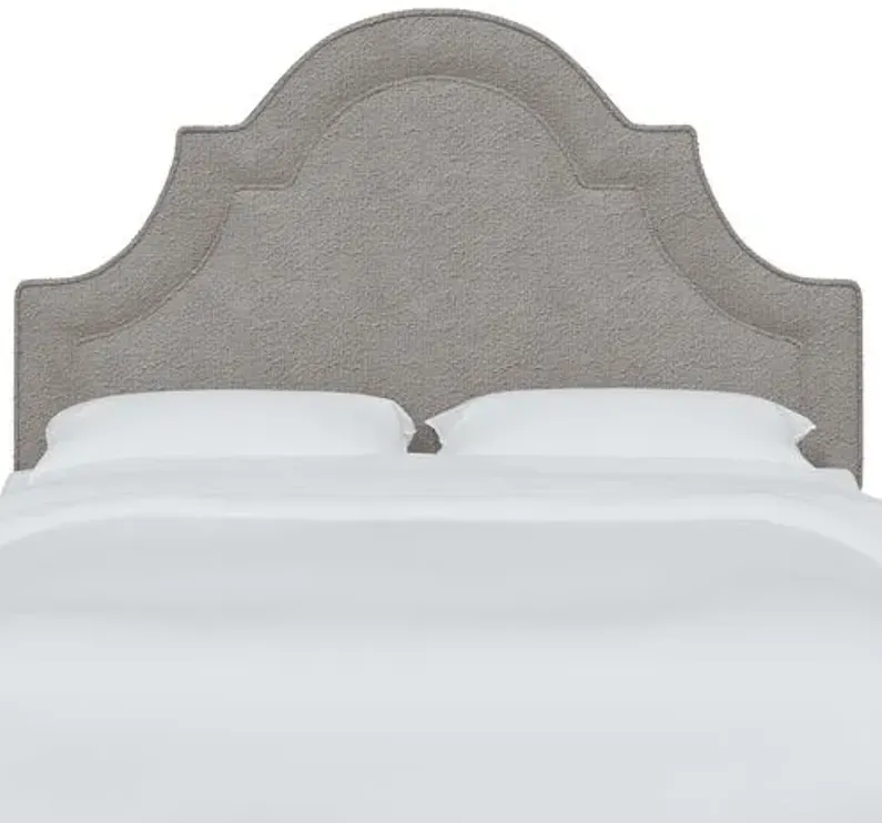 Kennedy Boucle Arched Headboard - Gray