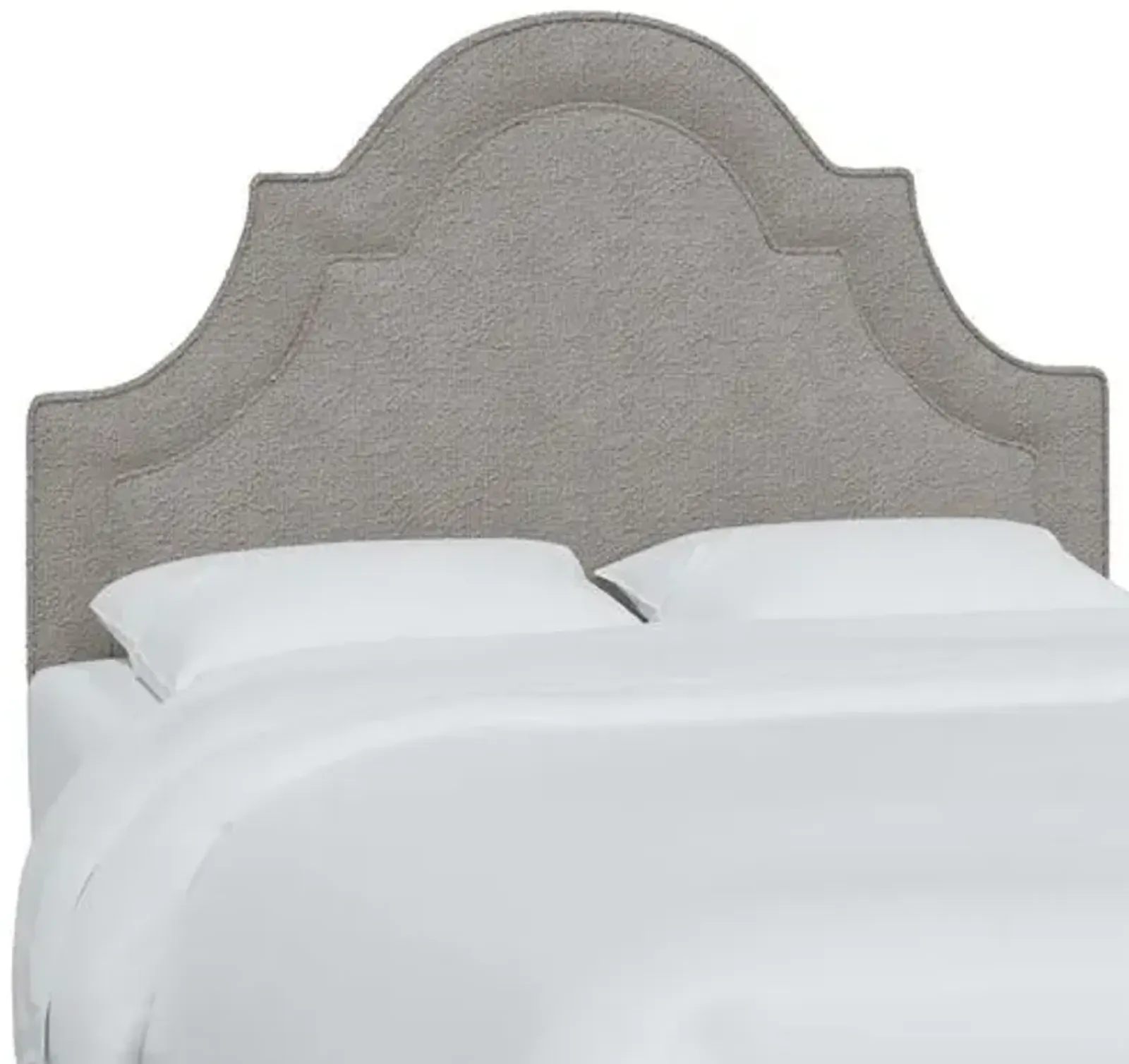 Kennedy Boucle Arched Headboard - Gray