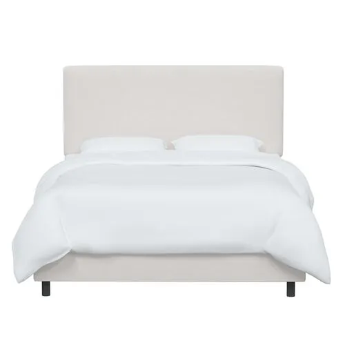 Novak Velvet Bed - White