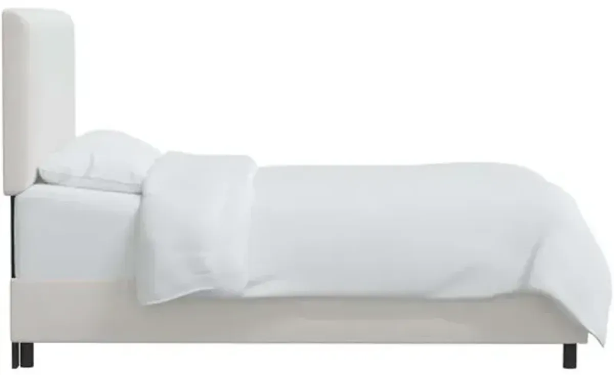 Novak Velvet Bed - White