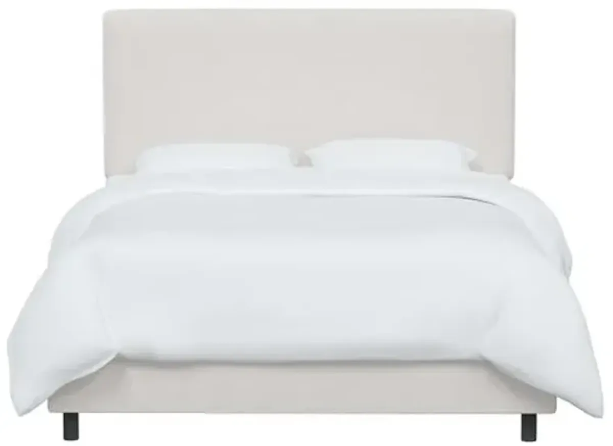 Novak Velvet Bed - White