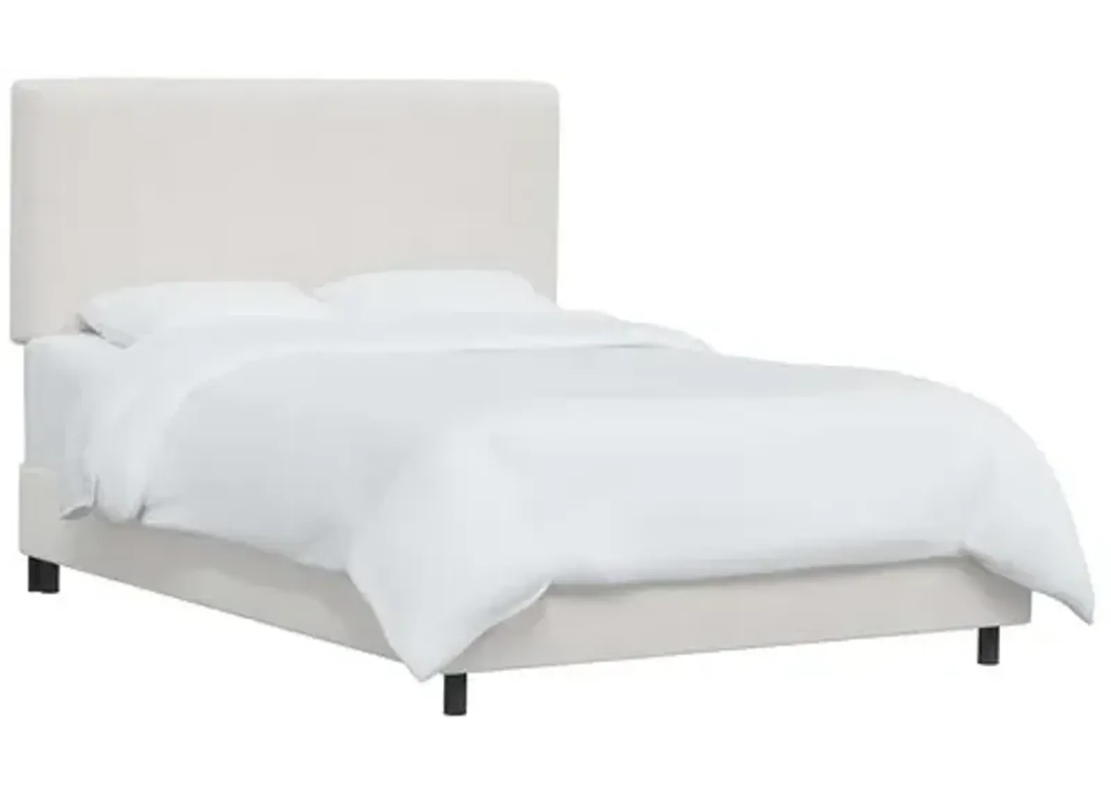 Novak Velvet Bed - White