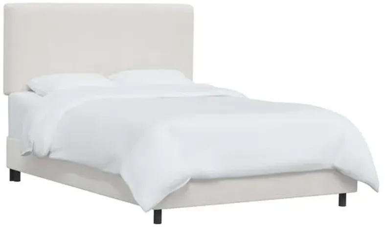 Novak Velvet Bed - White