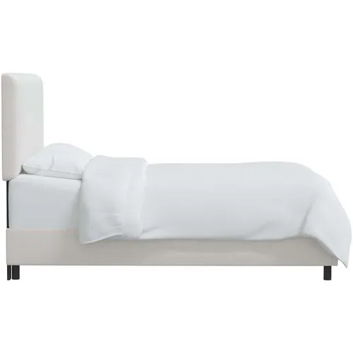 Novak Velvet Bed - White