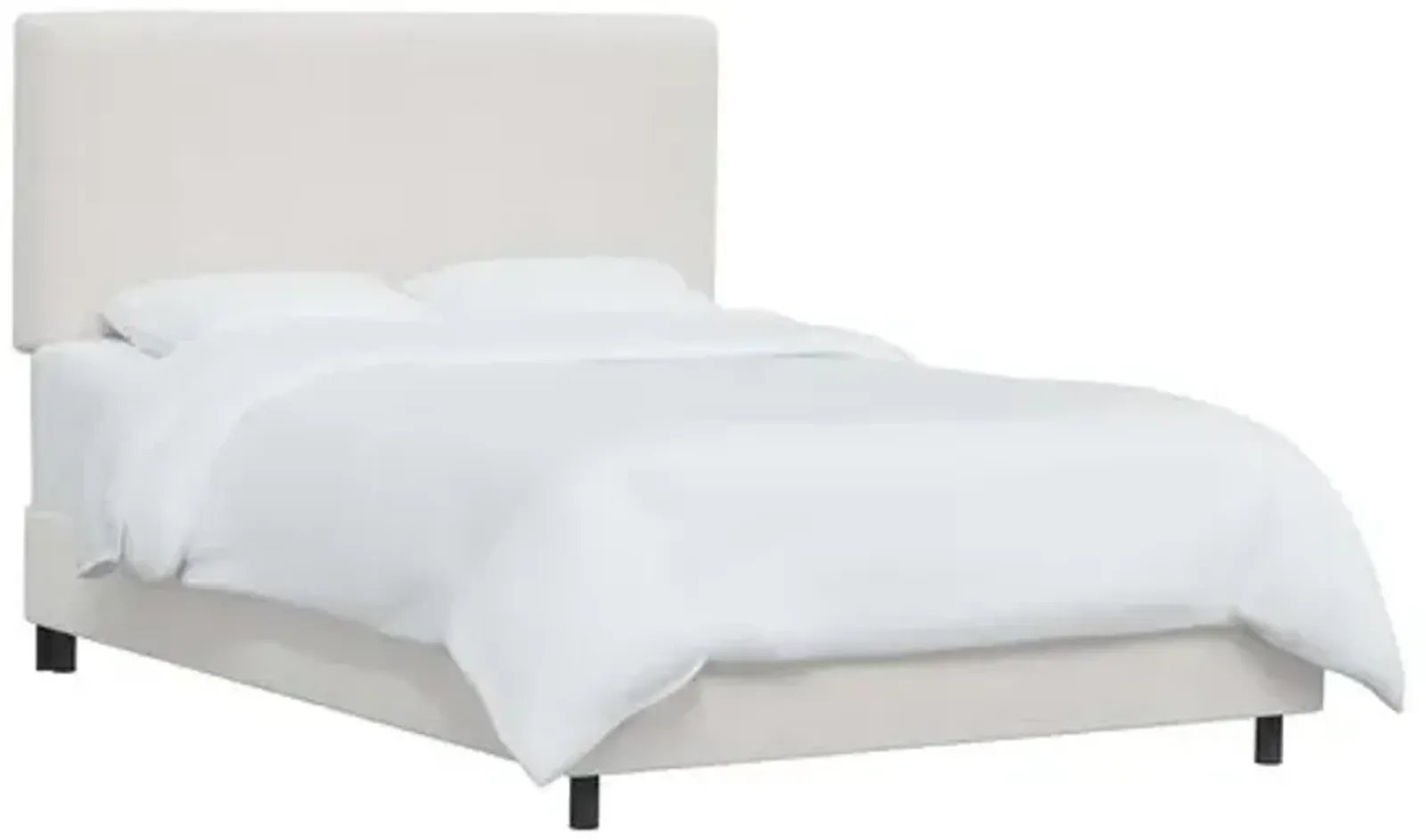 Novak Velvet Bed - White