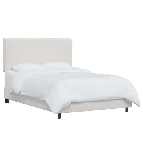 Novak Velvet Bed - White