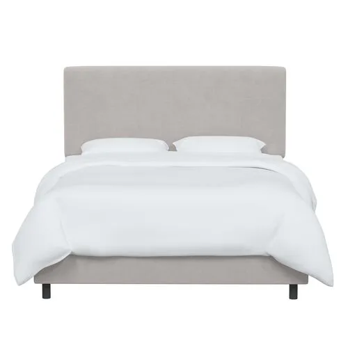 Novak Velvet Bed - Gray