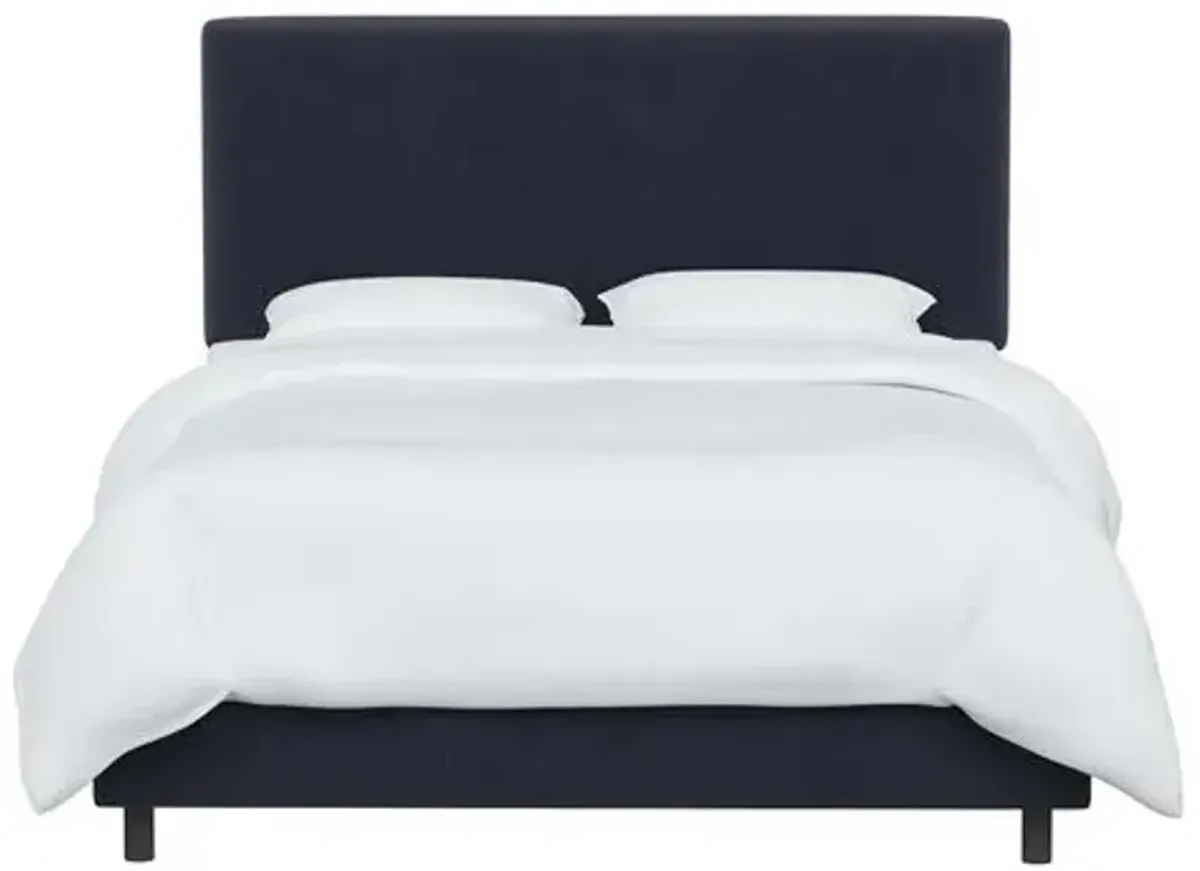 Novak Velvet Bed - Blue