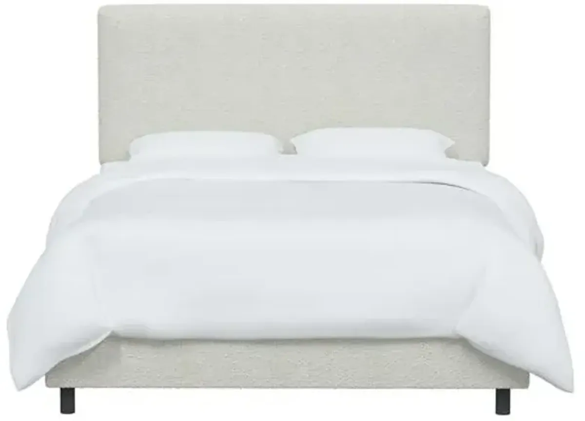 Novak Boucle Bed - White