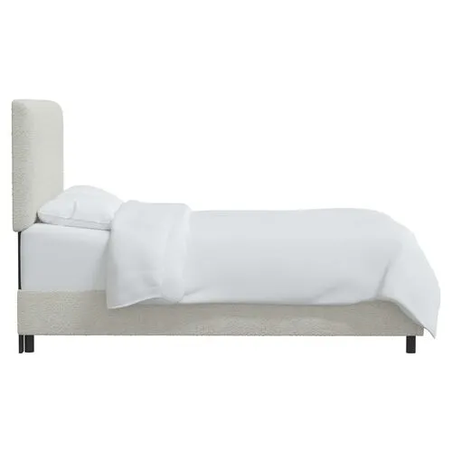 Novak Boucle Bed - White