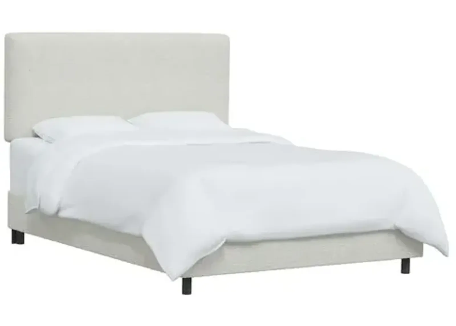 Novak Boucle Bed - White