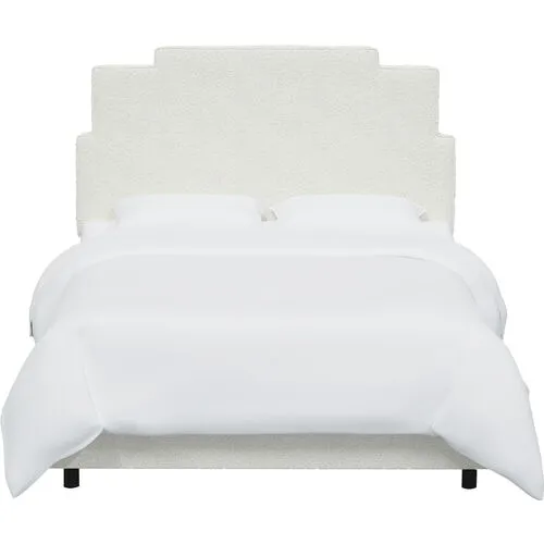 Paxton Bouclé Bed - White