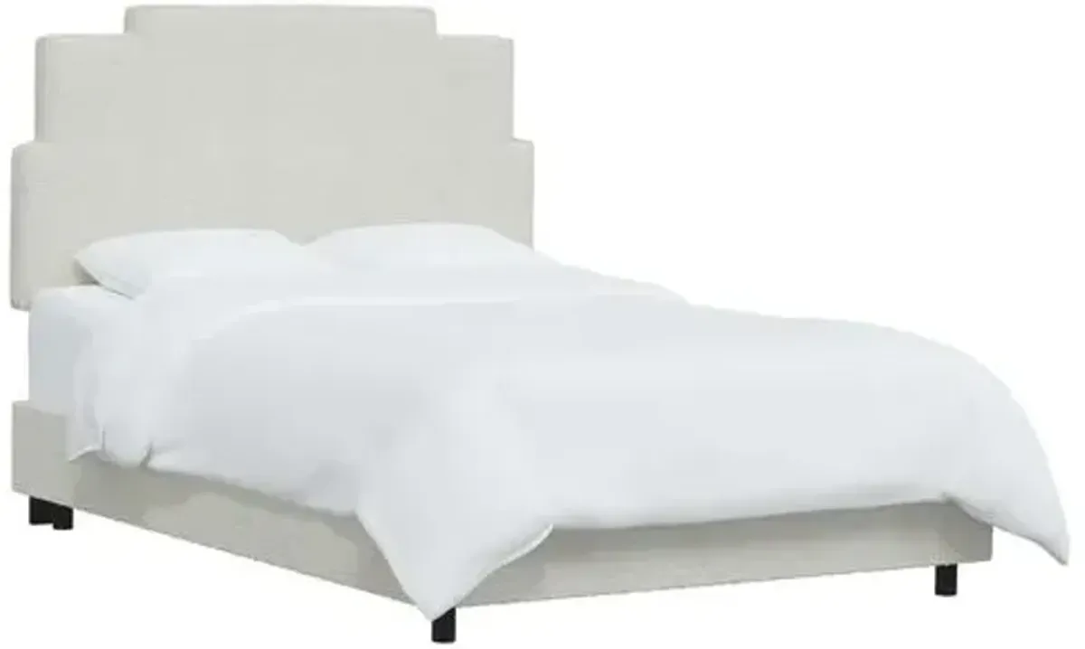 Paxton Bouclé Bed - White