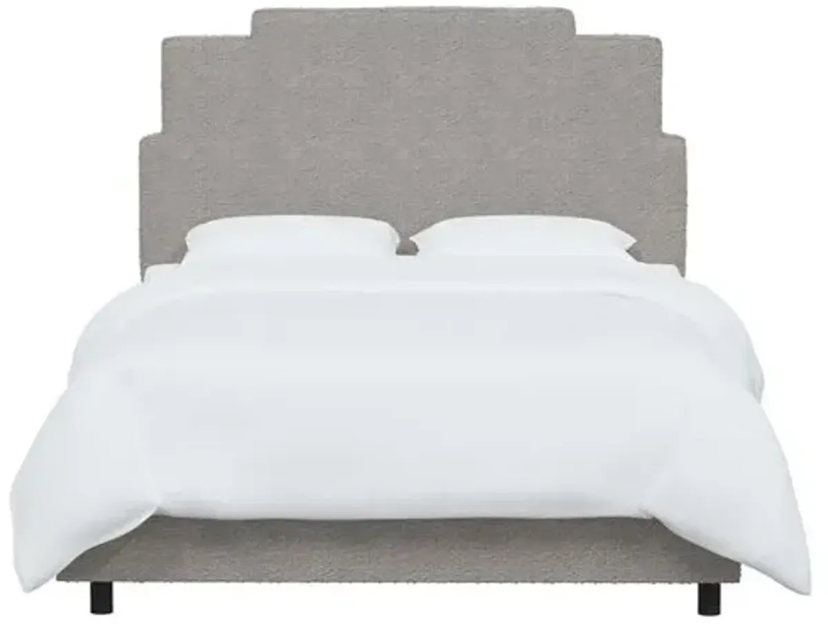 Paxton Bouclé Bed - Gray