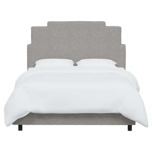 Paxton Bouclé Bed - Gray