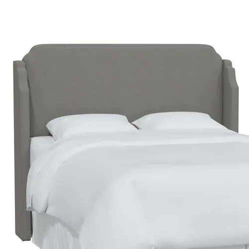 Aurora Linen Wingback Headboard - Gray