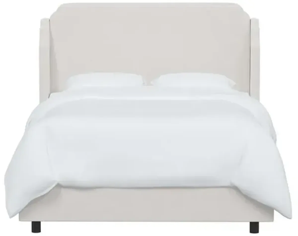 Aurora Velvet Bed - Velvet Snow - Handcrafted - White