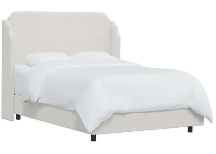 Aurora Velvet Bed - Velvet Snow - Handcrafted - White